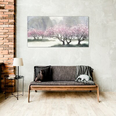 Spring blooming Glass Wall Art