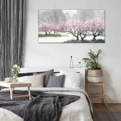 Spring blooming Glass Wall Art