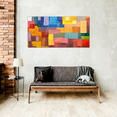 Colorful abstract compositions Glass Wall Art
