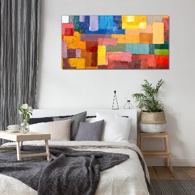 Colorful abstract compositions Glass Wall Art