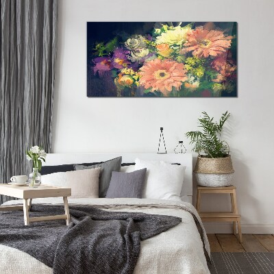 Floral explosion of colors Glass Wall Art