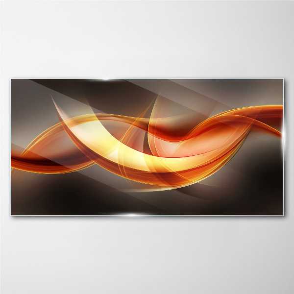 Dynamic waves of warm colors Glass Wall Art