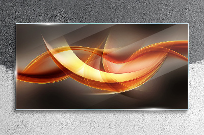Dynamic waves of warm colors Glass Wall Art