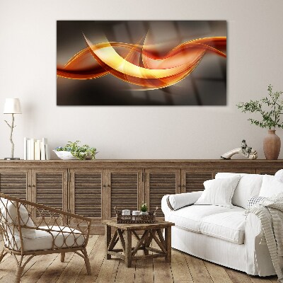 Dynamic waves of warm colors Glass Wall Art