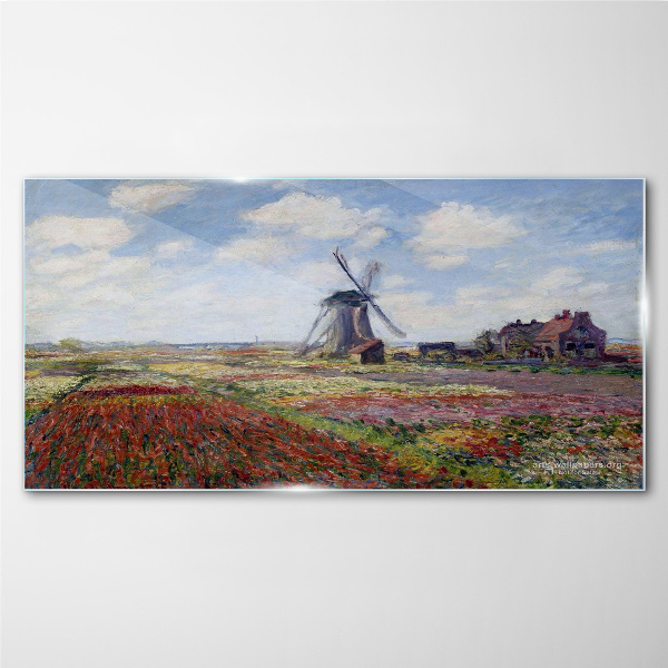 Mill meadow monet Glass Wall Art