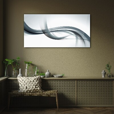 Waves in shades of gray Glass Wall Art