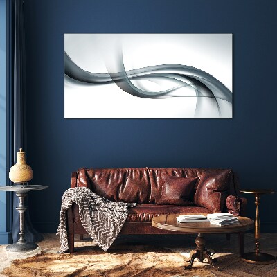 Waves in shades of gray Glass Wall Art