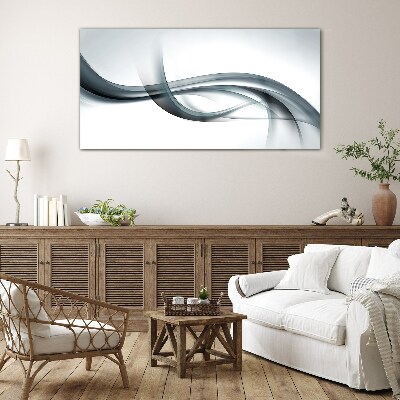 Waves in shades of gray Glass Wall Art