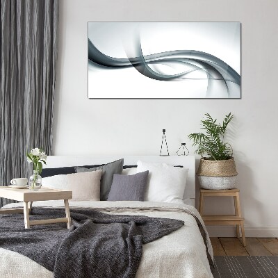 Waves in shades of gray Glass Wall Art