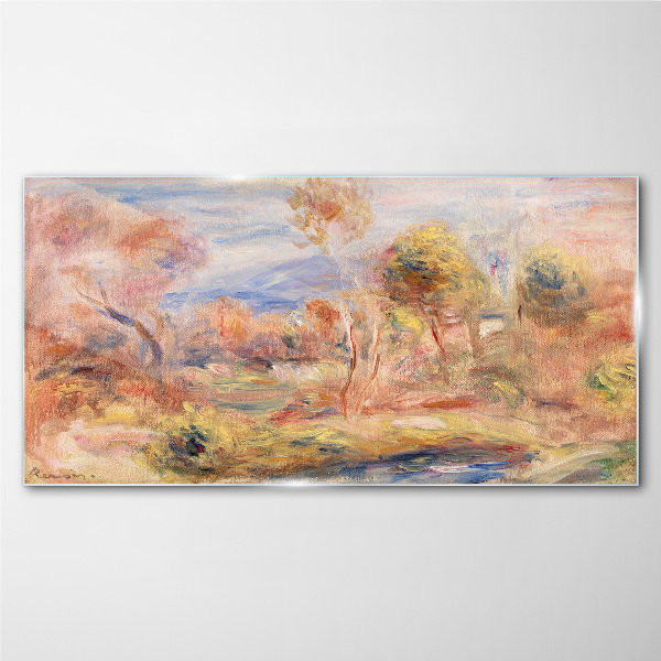 Landscape in pastel shades Glass Print