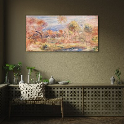 Landscape in pastel shades Glass Print