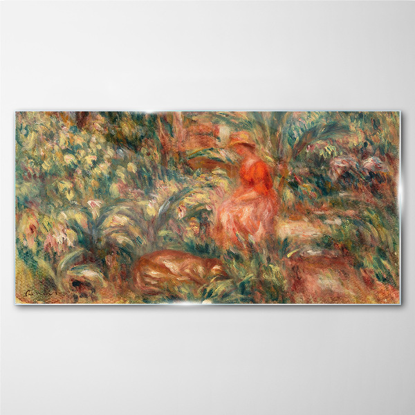 Abstraction forest women Glass Print