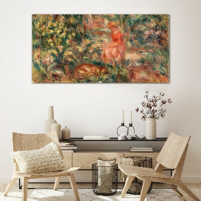 Abstraction forest women Glass Print