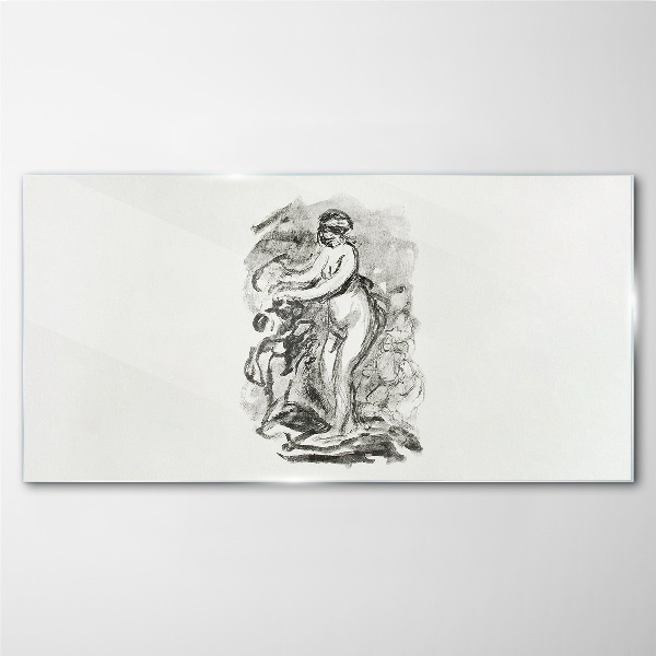 Figure in motion Glass Print