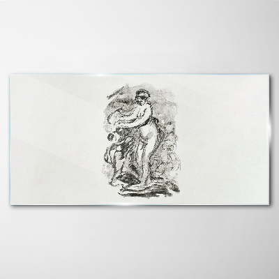 Figure in motion Glass Print