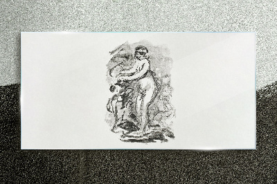 Figure in motion Glass Print