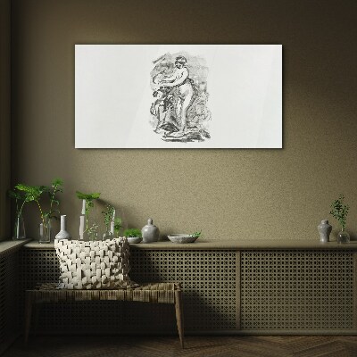 Figure in motion Glass Print