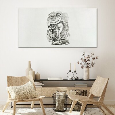 Figure in motion Glass Print