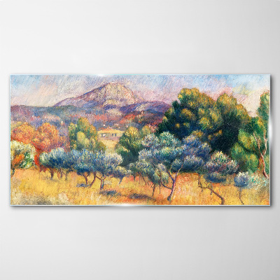 Forest mountain landscape Glass Print