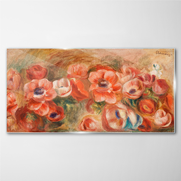 Floral landscape in shades of pink Glass Print