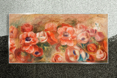 Floral landscape in shades of pink Glass Print