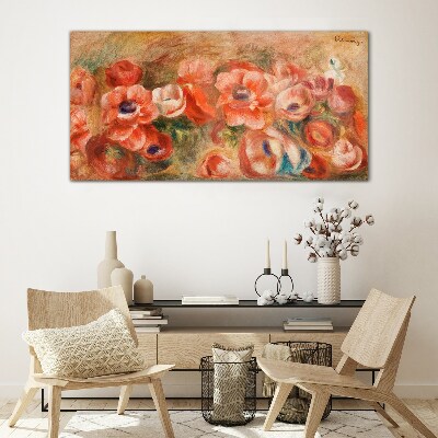Floral landscape in shades of pink Glass Print