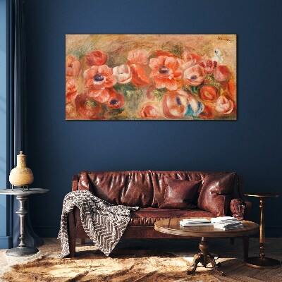 Floral landscape in shades of pink Glass Print