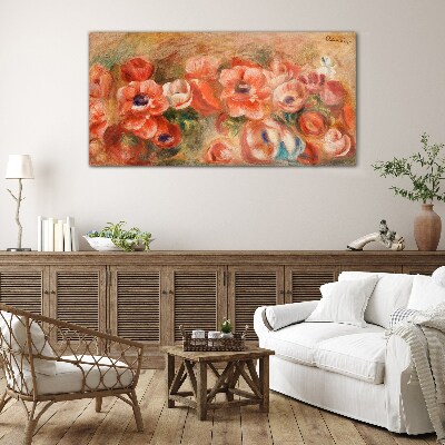 Floral landscape in shades of pink Glass Print