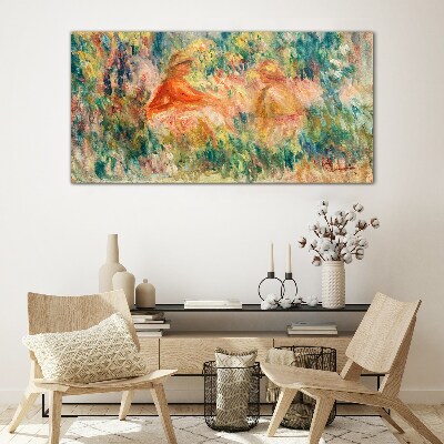 Abstraction meadow people Glass Wall Art