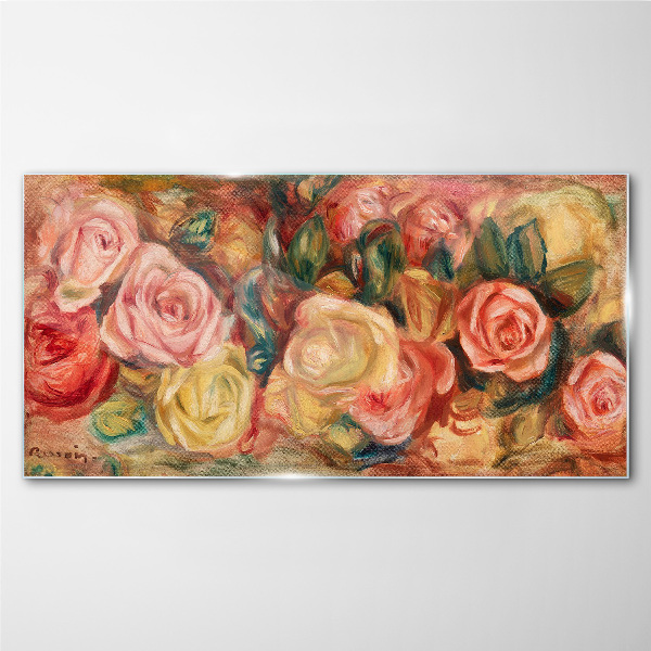 Floral bouquet of roses Glass Wall Art