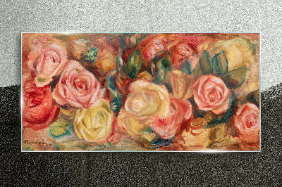 Floral bouquet of roses Glass Wall Art