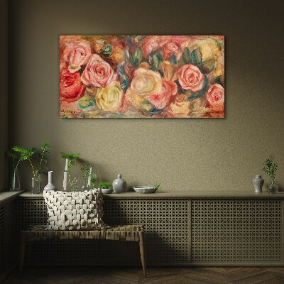 Floral bouquet of roses Glass Wall Art