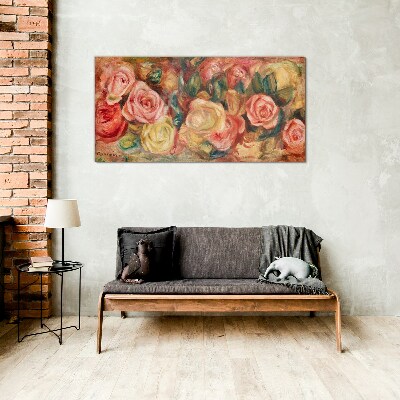 Floral bouquet of roses Glass Wall Art