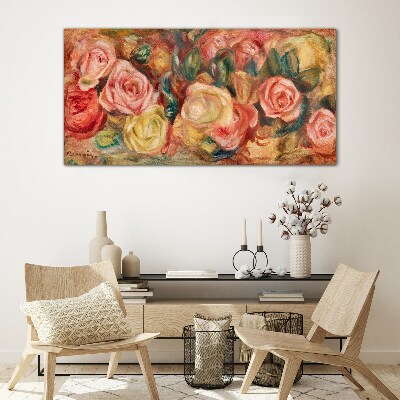 Floral bouquet of roses Glass Wall Art