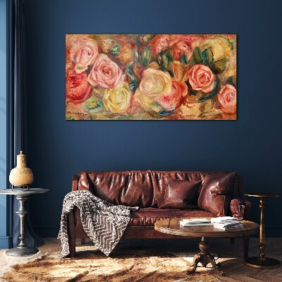 Floral bouquet of roses Glass Wall Art