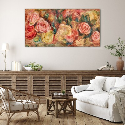 Floral bouquet of roses Glass Wall Art
