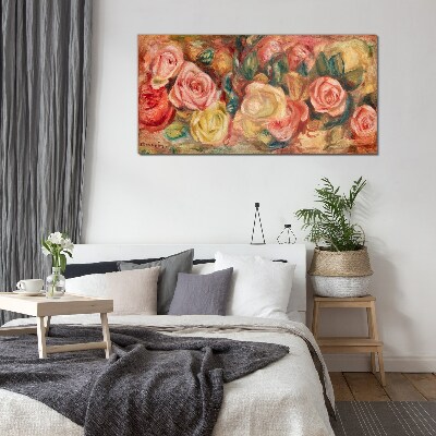 Floral bouquet of roses Glass Wall Art