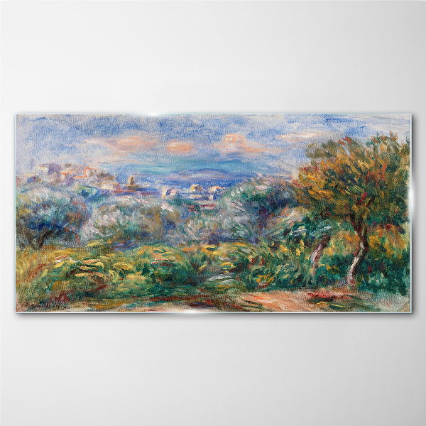 Landscape with olives Glass Wall Art