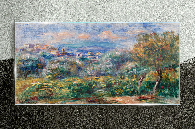 Landscape with olives Glass Wall Art