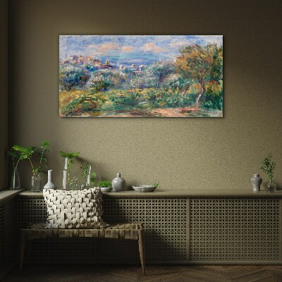 Abstraction forest city heaven Glass Wall Art