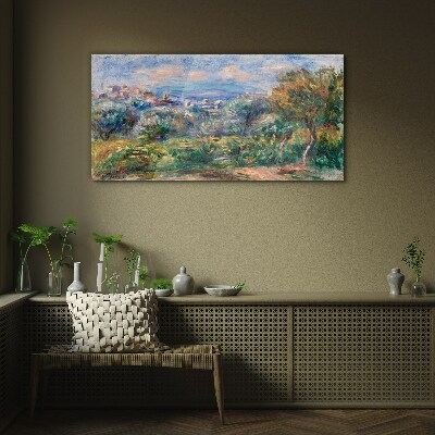 Landscape with olives Glass Wall Art