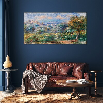 Landscape with olives Glass Wall Art