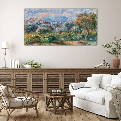 Landscape with olives Glass Wall Art