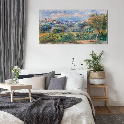 Landscape with olives Glass Wall Art