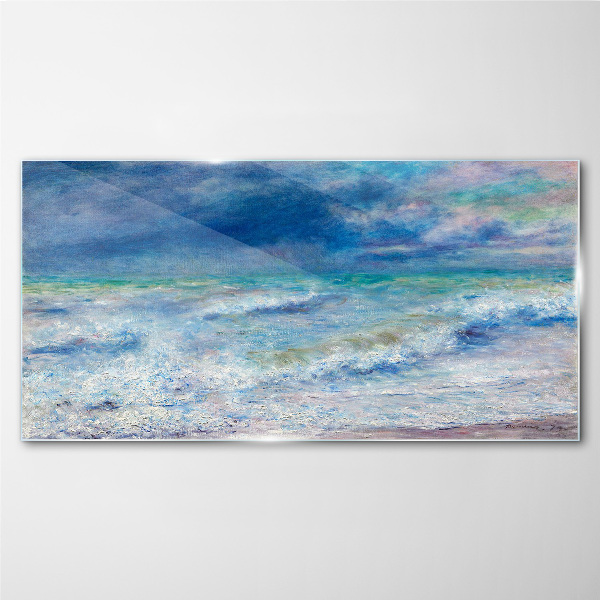 Calm sea in blue Glass Wall Art