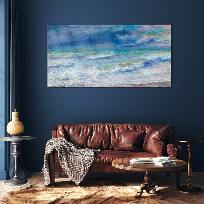 Calm sea in blue Glass Wall Art