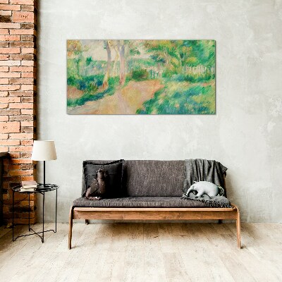 A summer walk among the trees Glass Wall Art