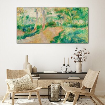 A summer walk among the trees Glass Wall Art