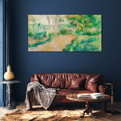 A summer walk among the trees Glass Wall Art
