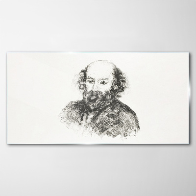 Portrait of a man in a classic style Glass Wall Art